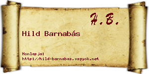 Hild Barnabás névjegykártya